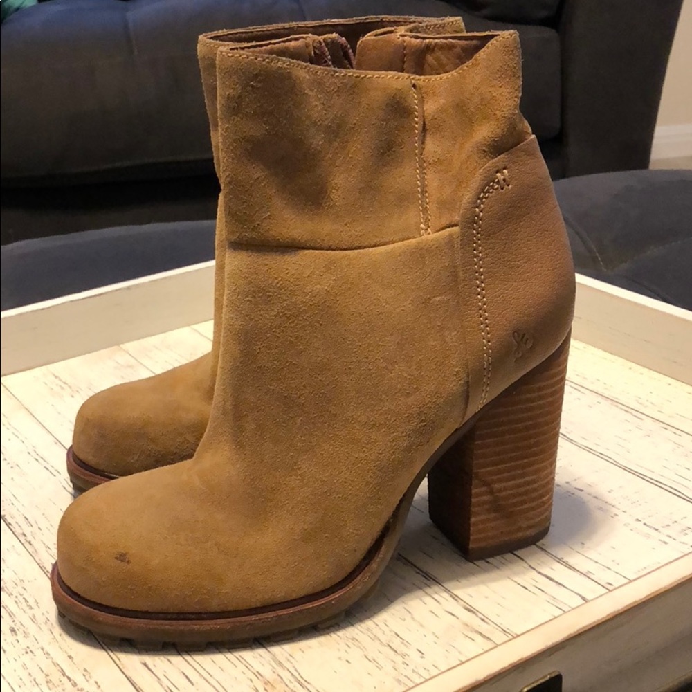 Sam Edelman brown boots with zipper